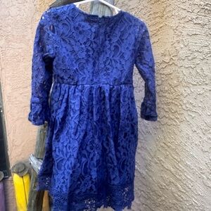Elegant Blue Lace Kids Dress